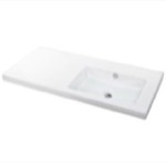 Tecla CO02011 Rectangular White Ceramic Wall Mounted or Drop In Sink
